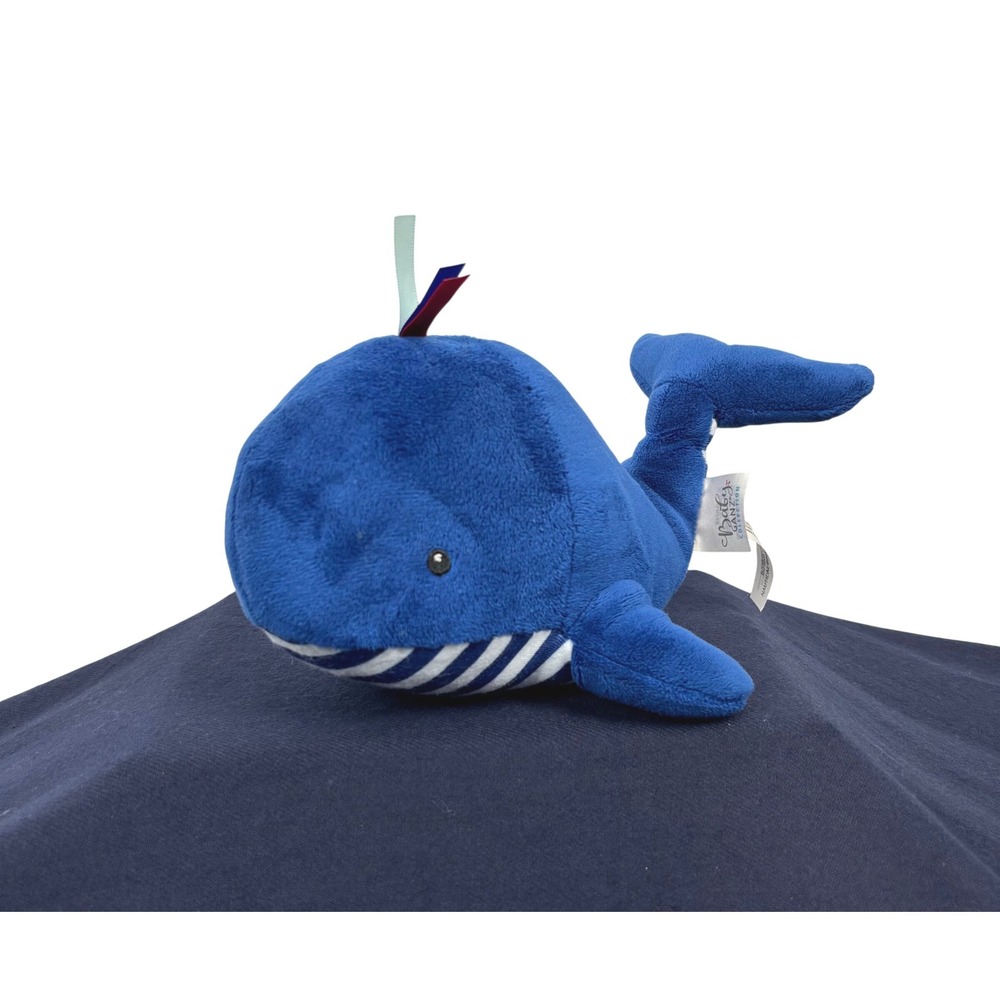 Baby Ganz Unisex Small Nautical Whale Blue Striped Rattle Plush Stuffed Animal